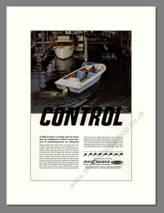 Mercruiser - Stern Drive Motor Control. Vintage Advert 1966 (ref AD68044)