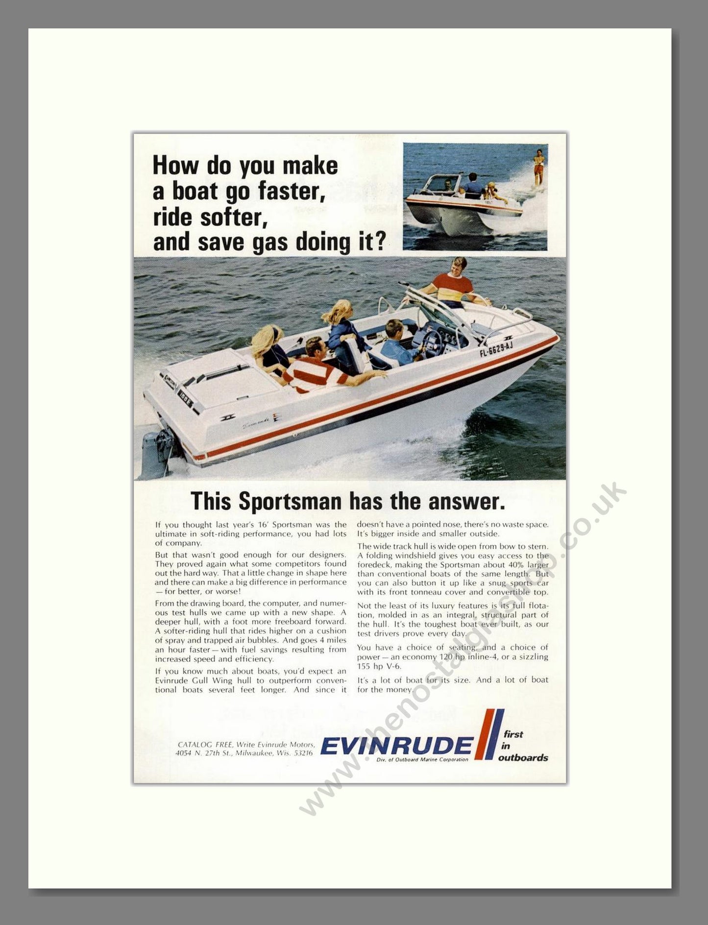 Evinrude - Sportsman. Vintage Advert 1969 (ref AD68047)