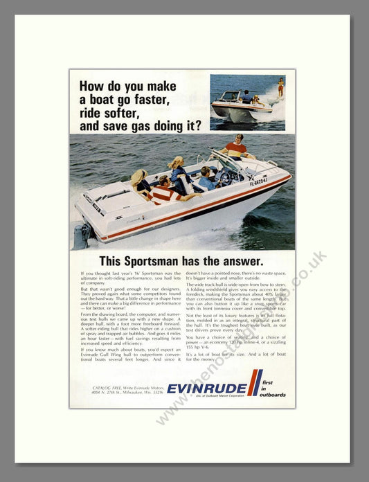 Evinrude - Sportsman. Vintage Advert 1969 (ref AD68047)