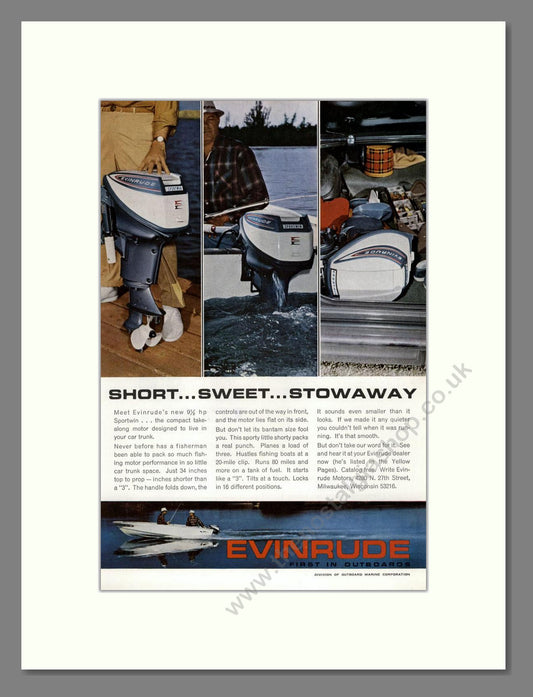 Evinrude - Sportwin Outboard Motor. Vintage Advert 1964 (ref AD68049)