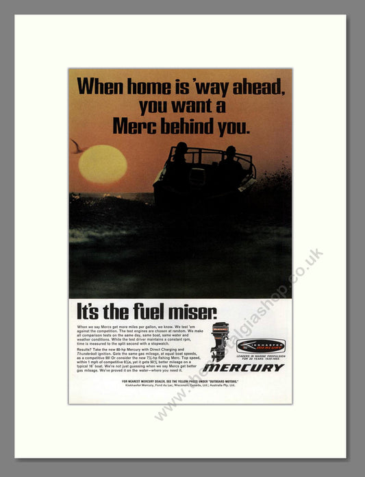 Mercury - 80 HP Outboard Motor. Vintage Advert 1969 (ref AD68056)