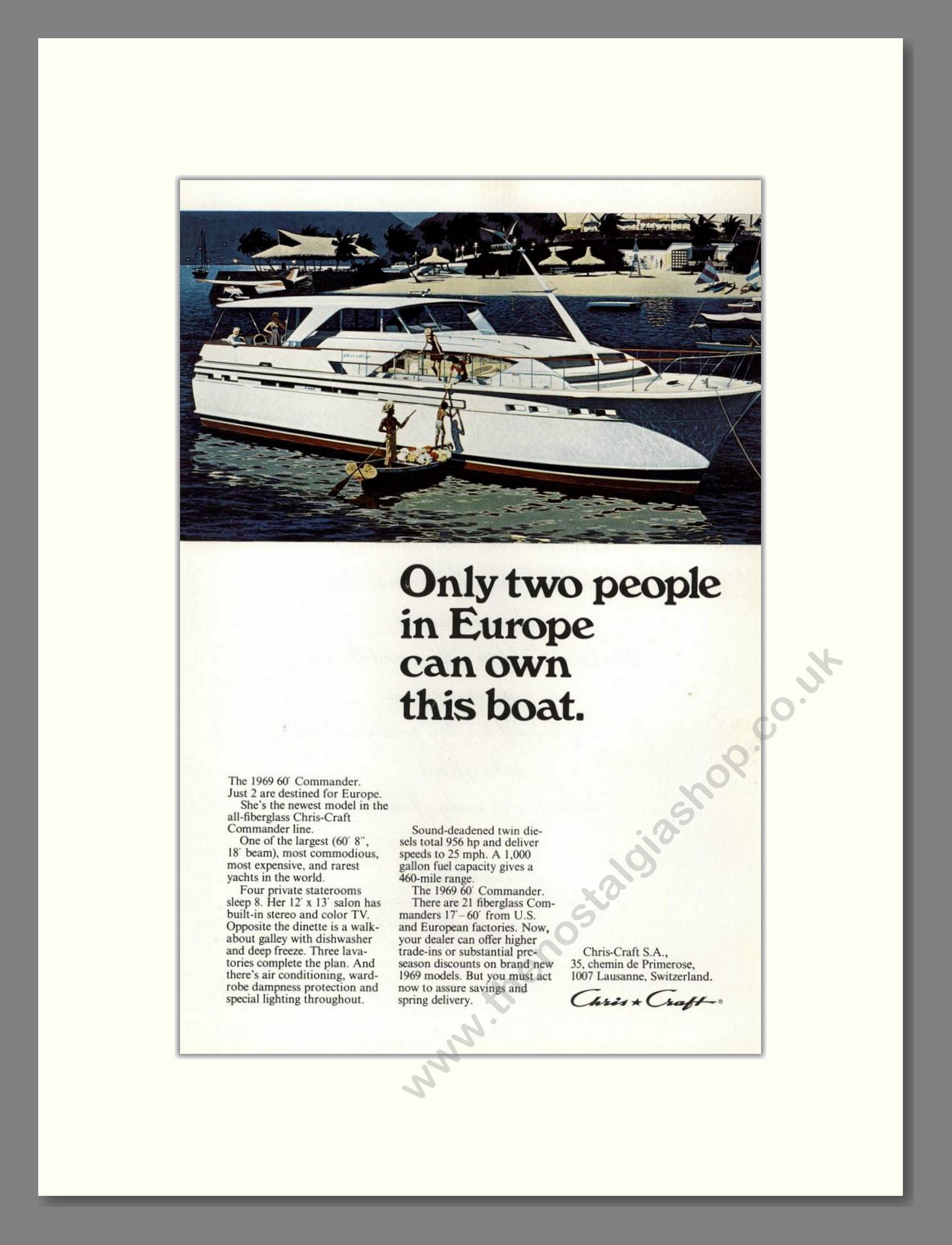 Chris-Craft - Commander. Vintage Advert 1968 (ref AD68058)