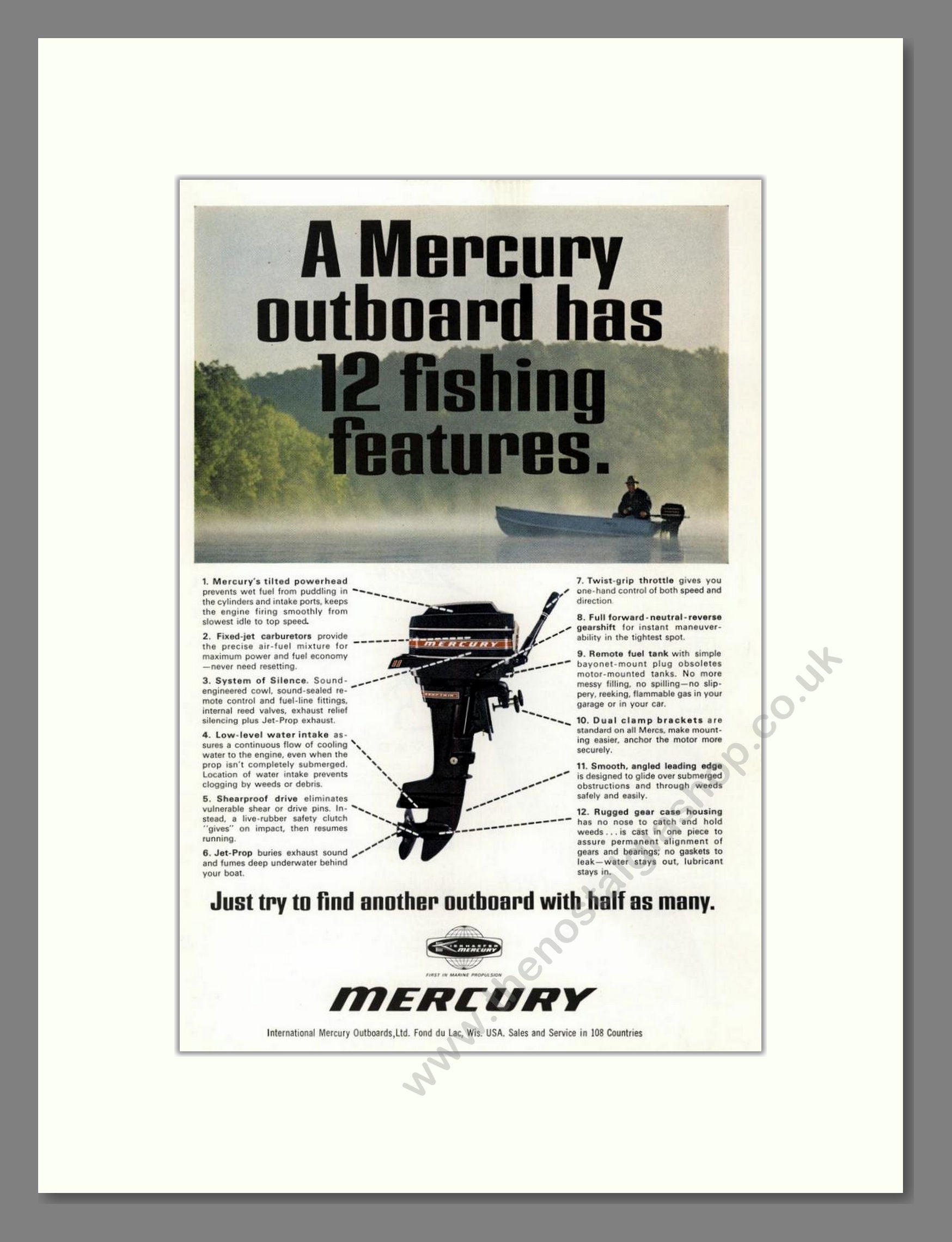 Mercury - Outboard Motor. Vintage Advert 1968 (ref AD68061)