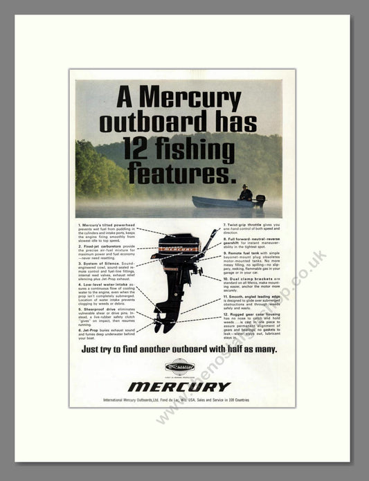 Mercury - Outboard Motor. Vintage Advert 1968 (ref AD68061)