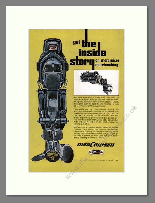 Mercruiser - Stern Drive Motor. Vintage Advert 1970 (ref AD68063)