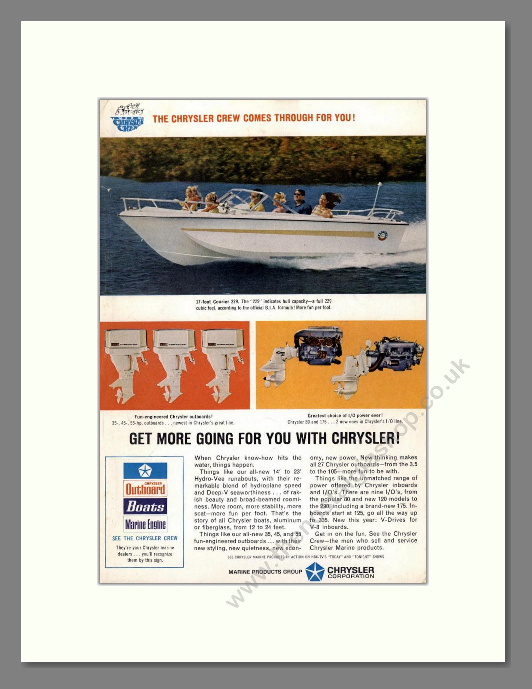 Chrysler - Outboard Motor. Vintage Advert 1967 (ref AD68071)