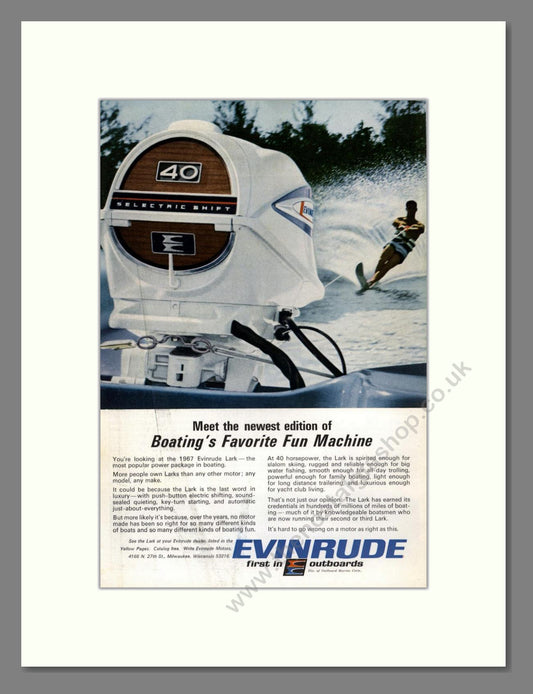 Evinrude - Outboard Motor. Vintage Advert 1967 (ref AD68072)