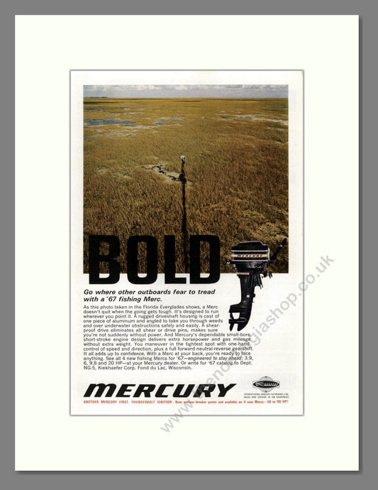 Mercury - 67 Fishing Outboard Motor. Vintage Advert 1967 (ref AD68073)