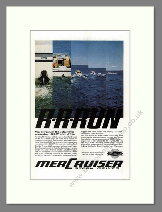 Mercruiser - 160 Outboard Motor. Vintage Advert 1967 (ref AD68075)