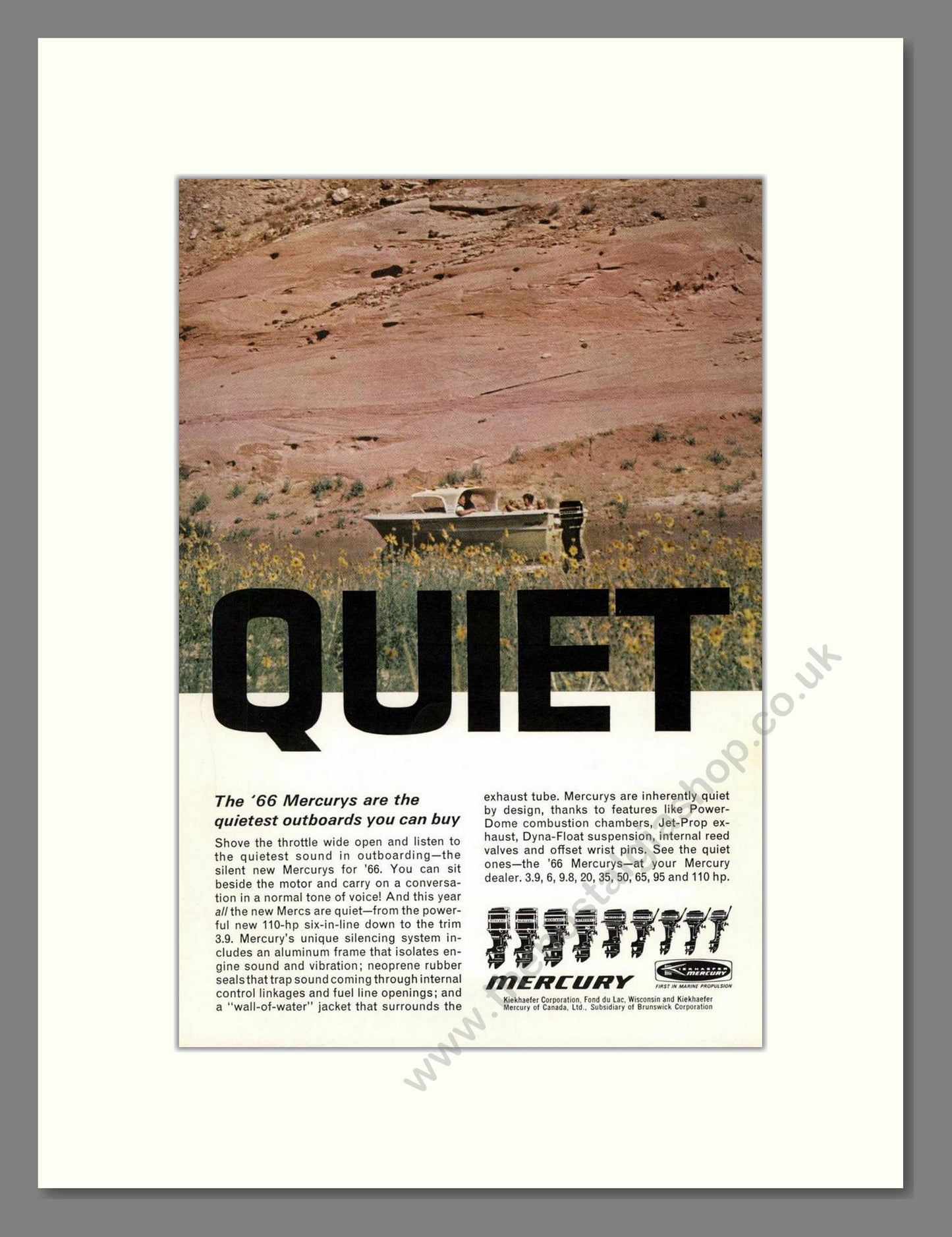 Mercury - Outboard Motors. Vintage Advert 1966 (ref AD68079)