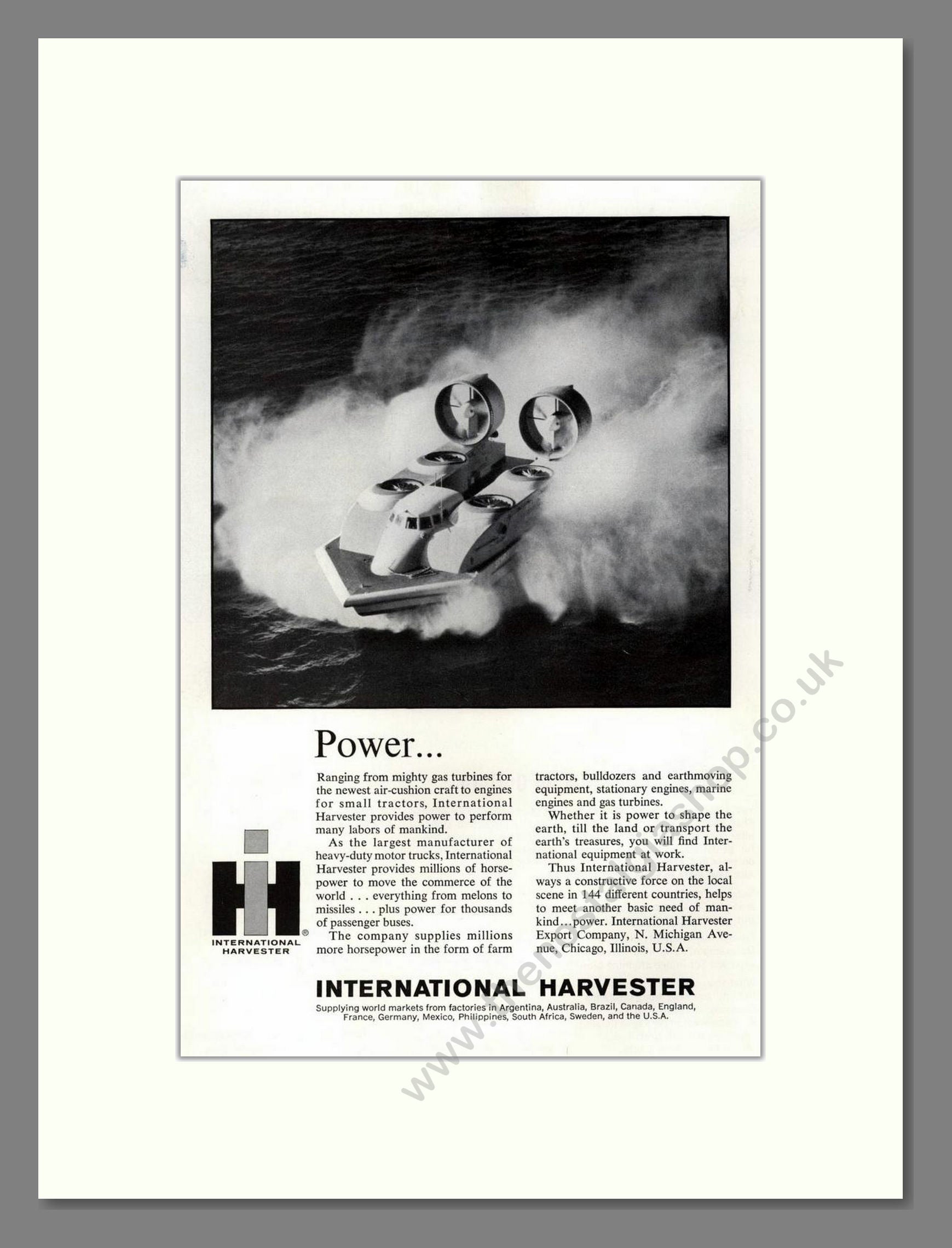 International Harvester - Engines. Vintage Advert 1965 (ref AD68083)