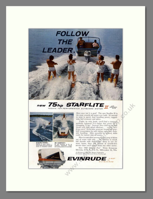 Evinrude - Starflite II Outboard Motor. Vintage Advert 1960 (ref AD68085)