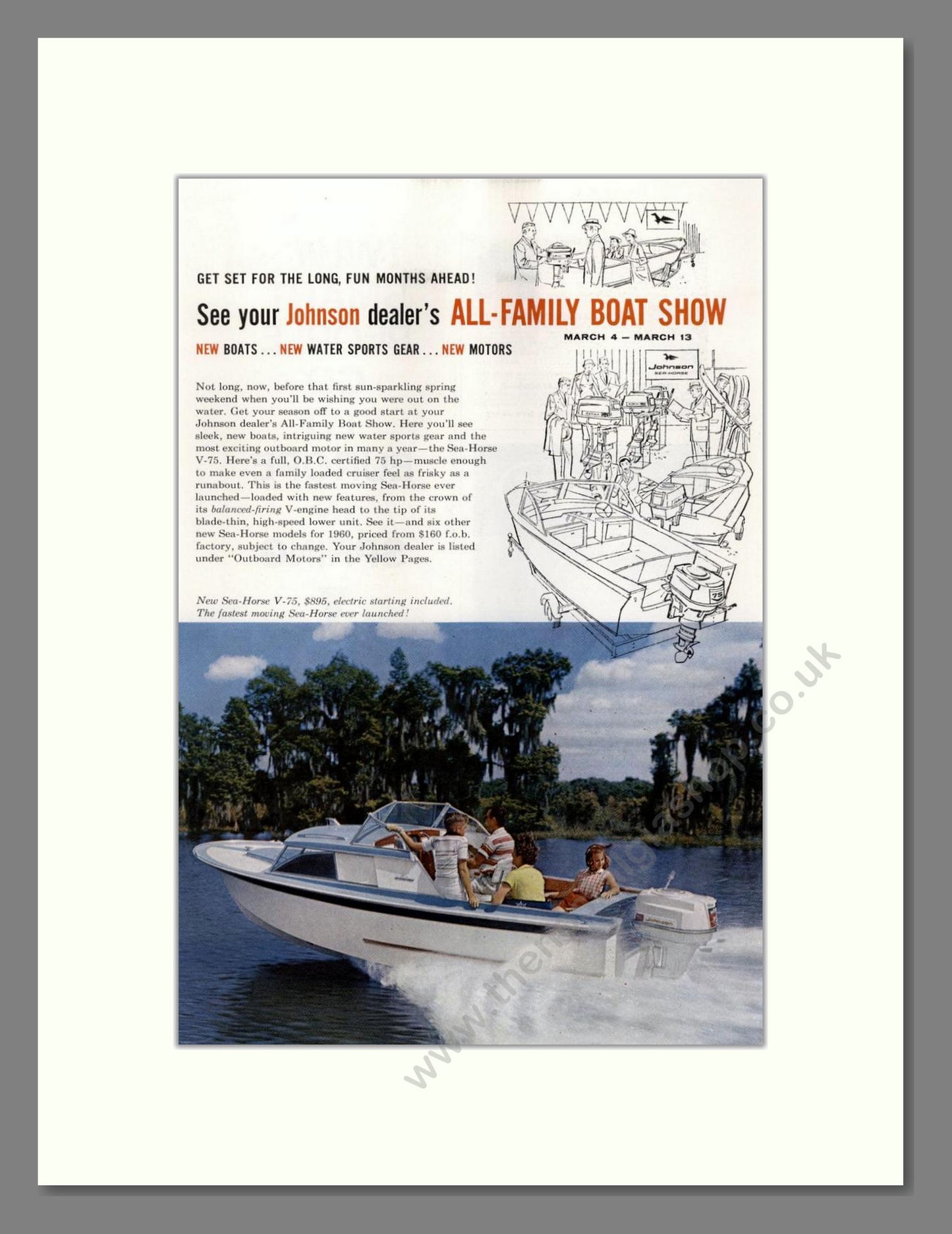 Johnson - All Family Boat Show. Vintage Advert 1960 (ref AD68086)