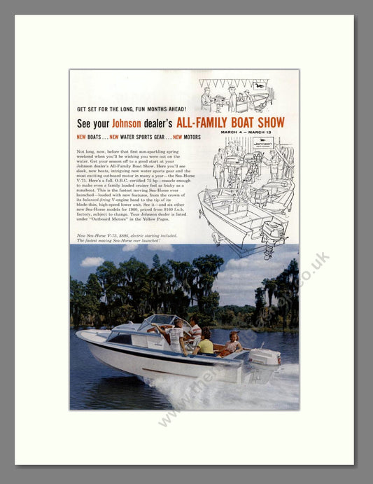 Johnson - All Family Boat Show. Vintage Advert 1960 (ref AD68086)