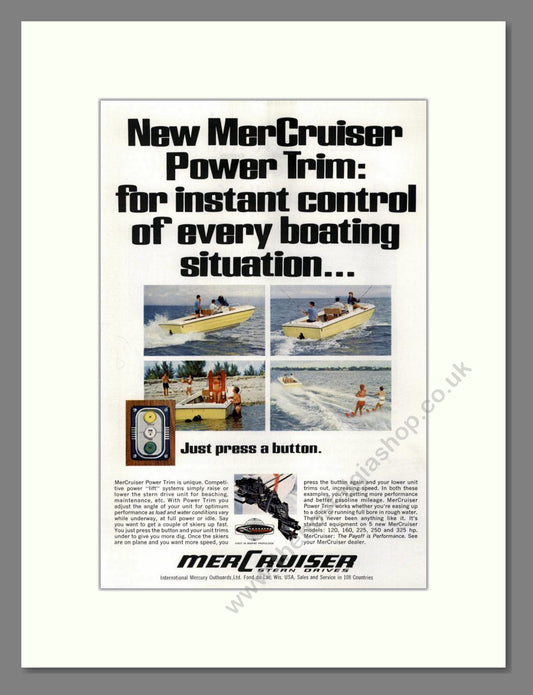 Mercruiser - Power Trim. Vintage Advert 1968 (ref AD68091)