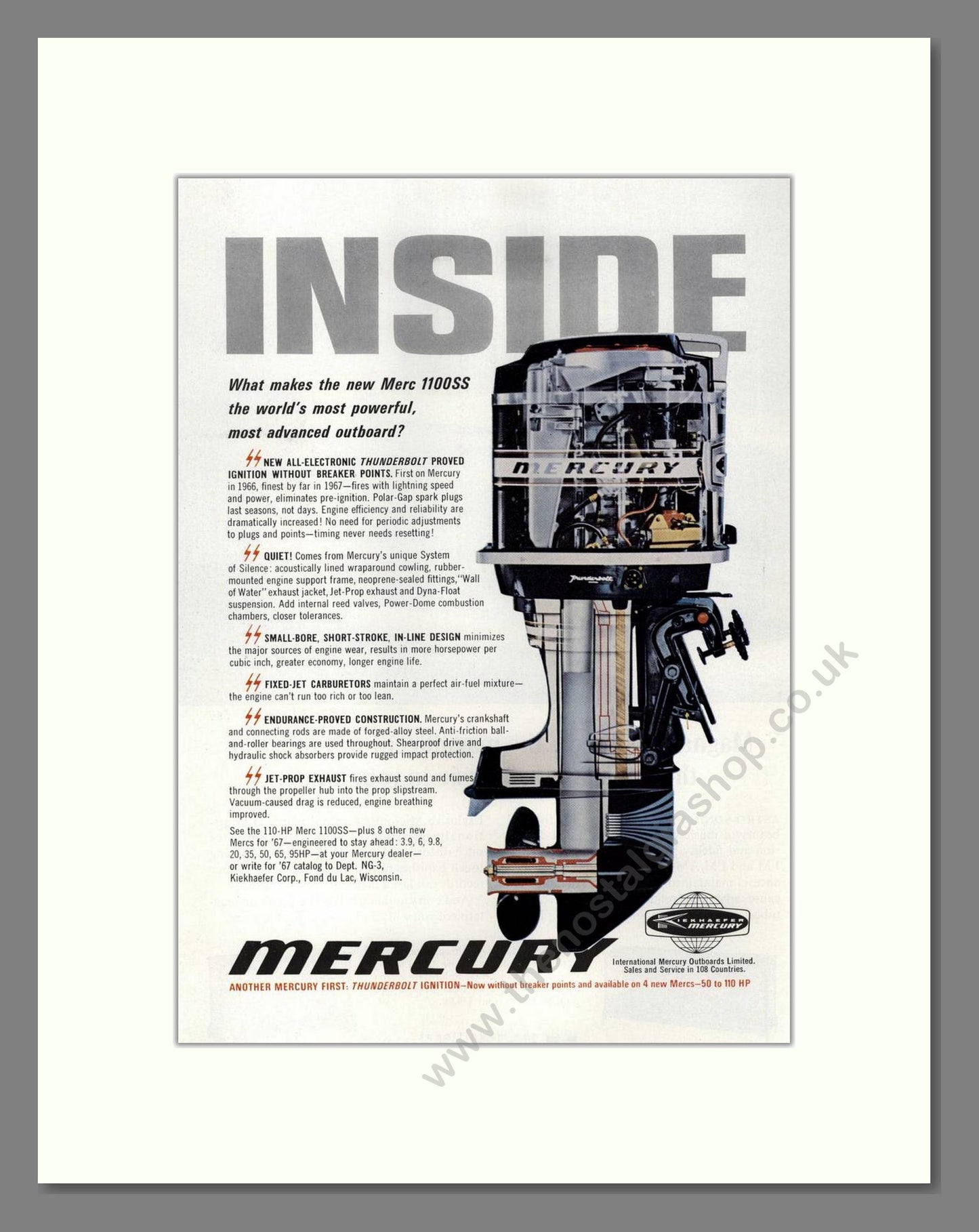 Mercury - 1100SS Outboard Motor. Vintage Advert 1967 (ref AD68092)
