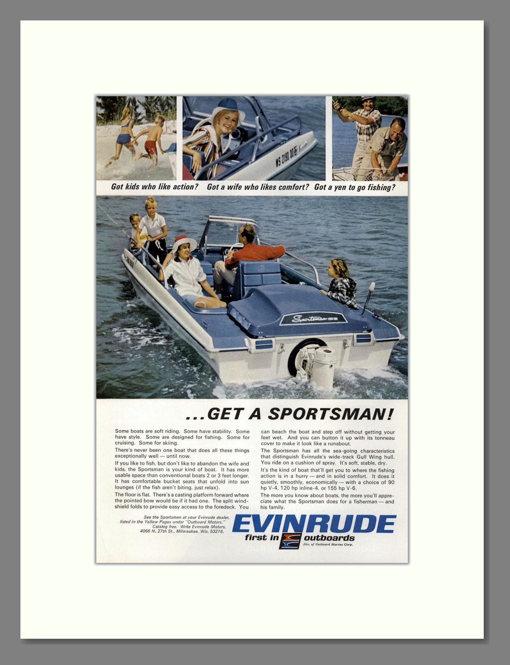 Evinrude - Sportsman. Vintage Advert 1967 (ref AD68104)