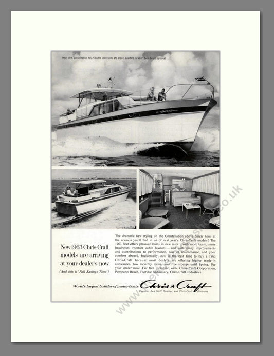 Chris-Craft - Cruisers. Vintage Advert 1962 (ref AD68107)