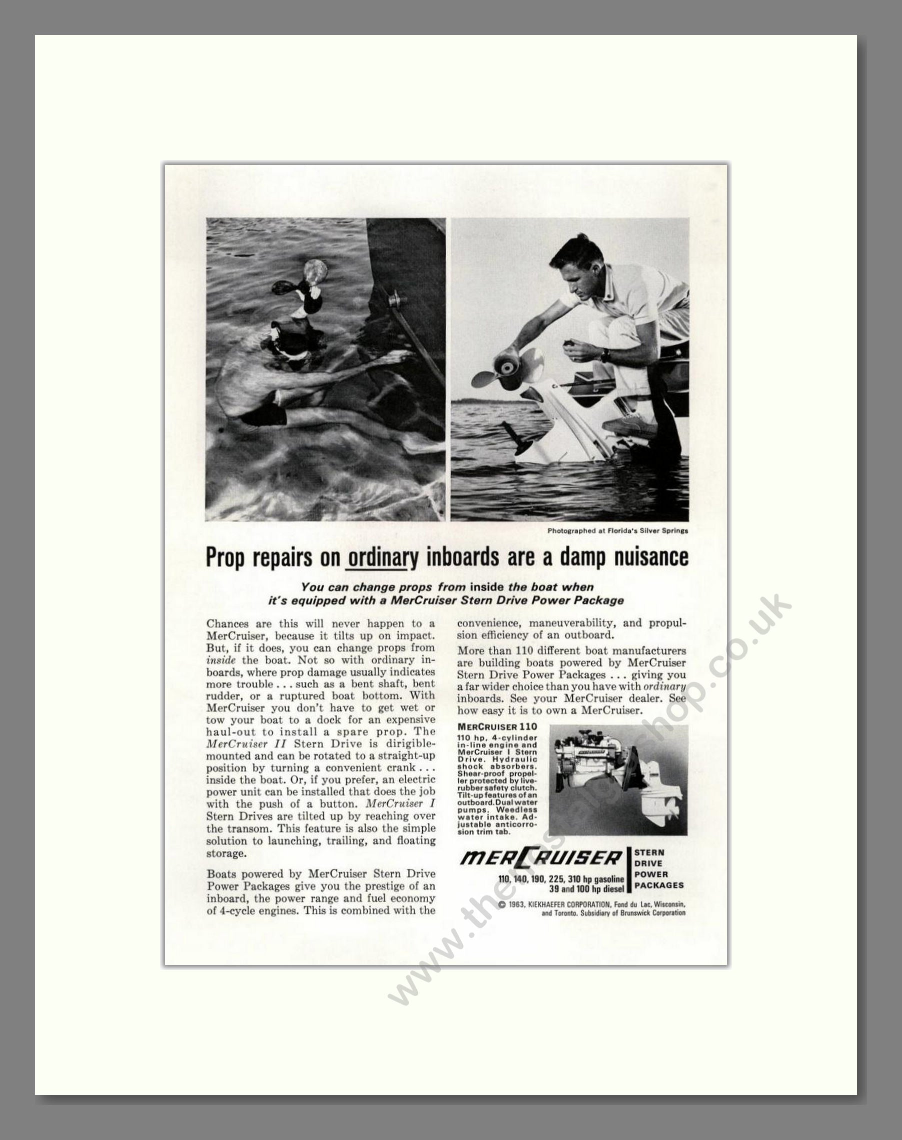 Mercruiser - Propellers. Vintage Advert 1963 (ref AD68115)