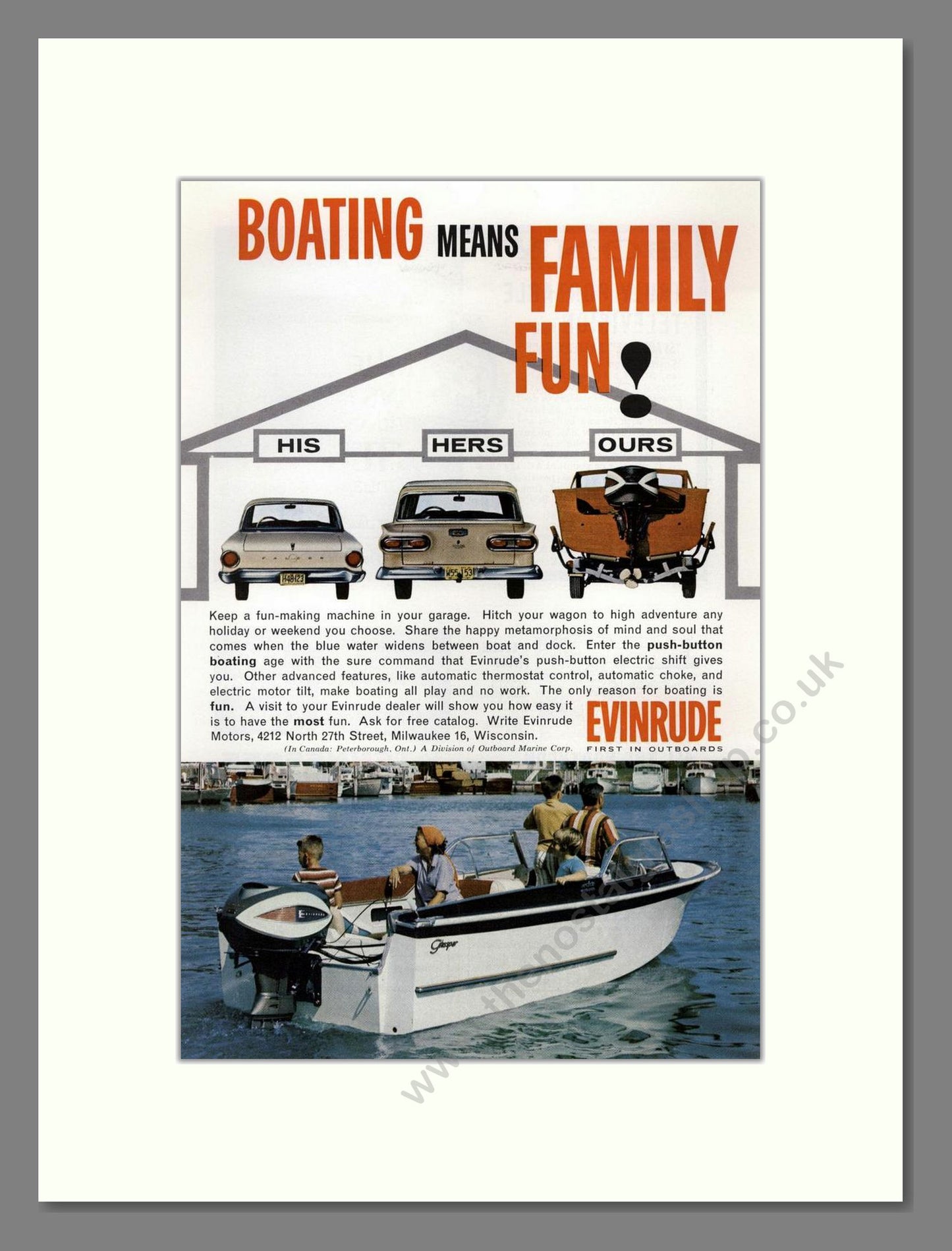Evinrude - Family Fun. Vintage Advert 1962 (ref AD68116)