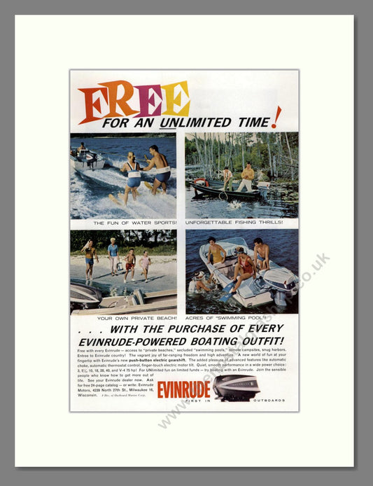 Evinrude - Outboard Motors. Vintage Advert 1962 (ref AD68118)