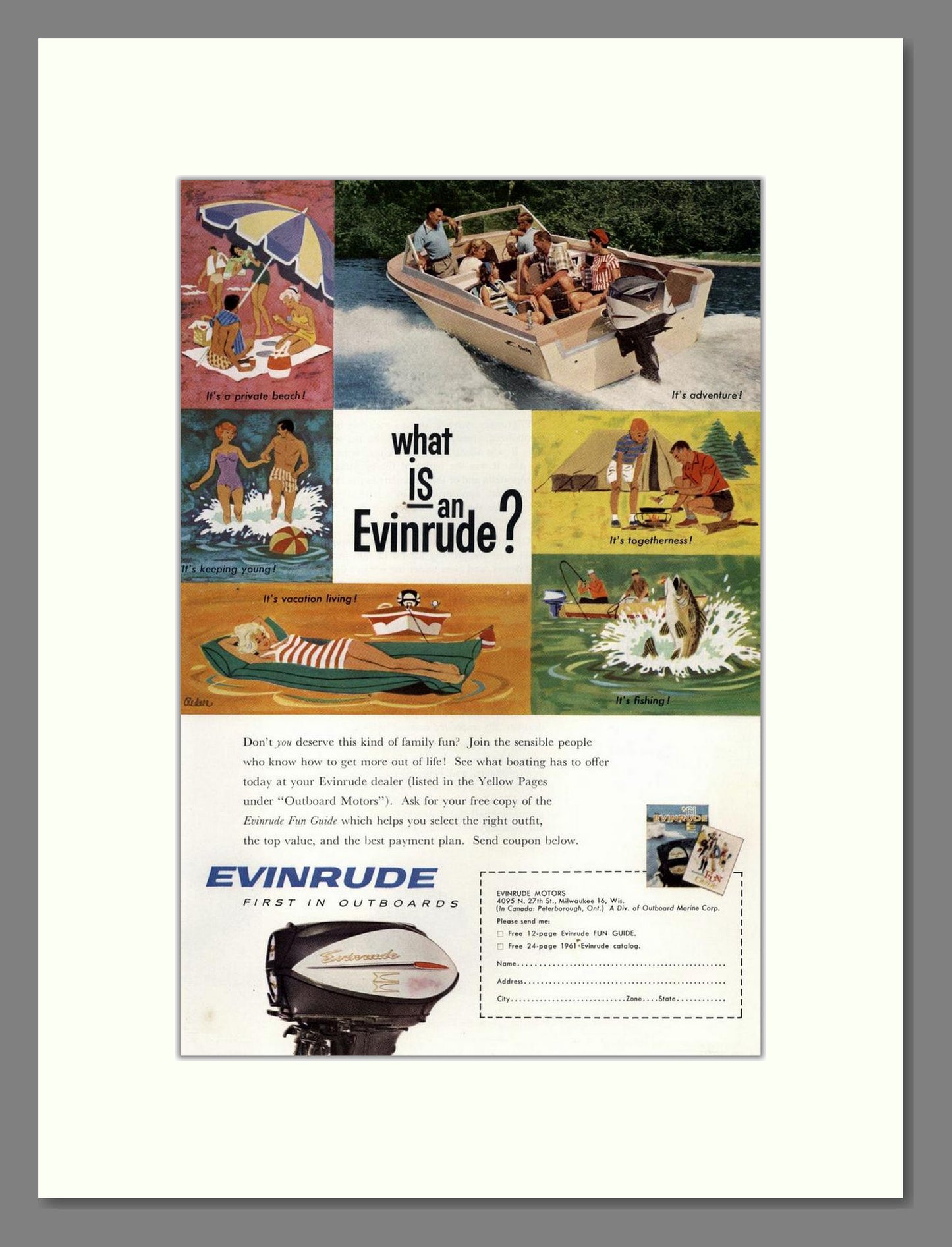 Evinrude - What Is An Evinrude. Vintage Advert 1961 (ref AD68123)