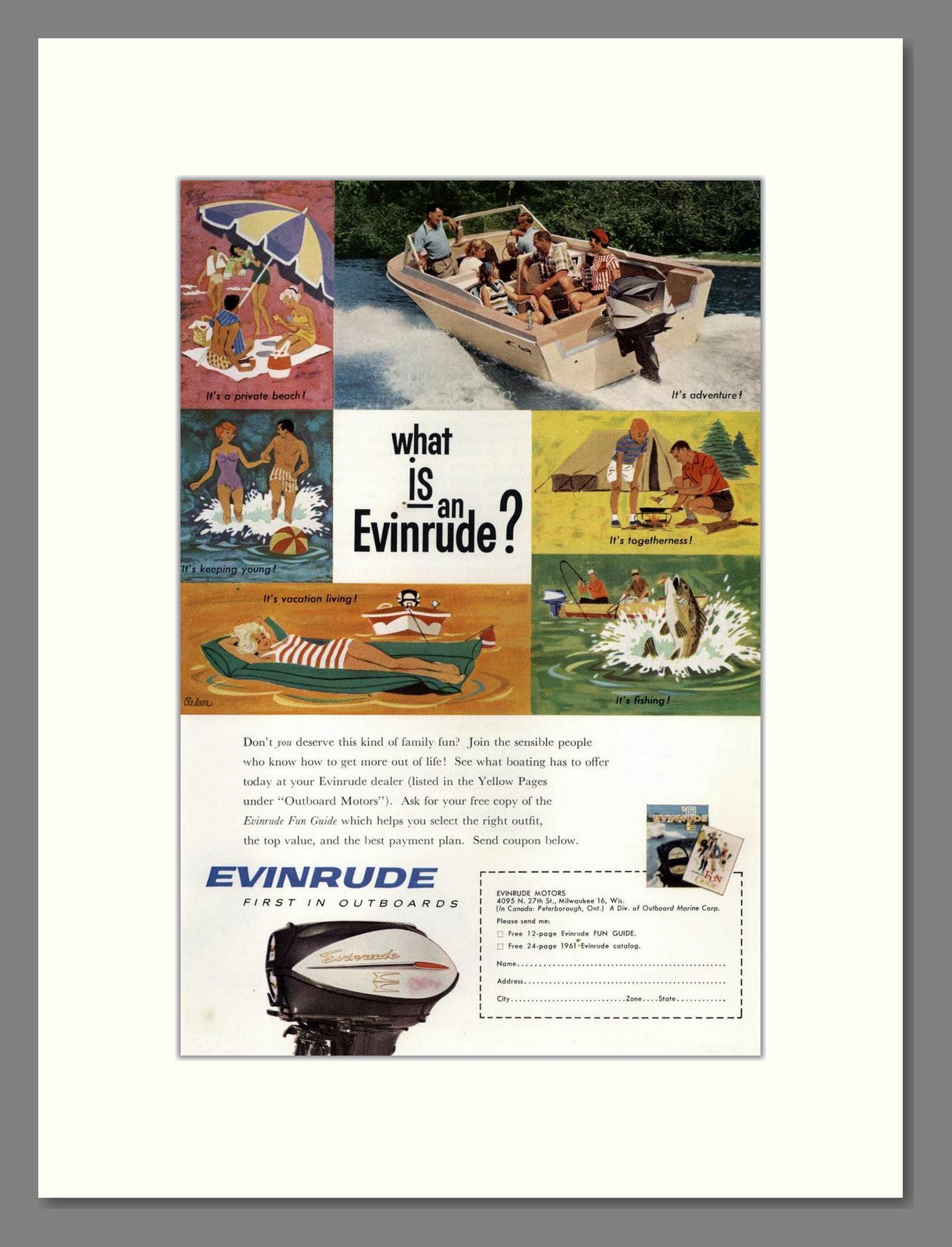 Evinrude - What Is An Evinrude. Vintage Advert 1961 (ref AD68123)