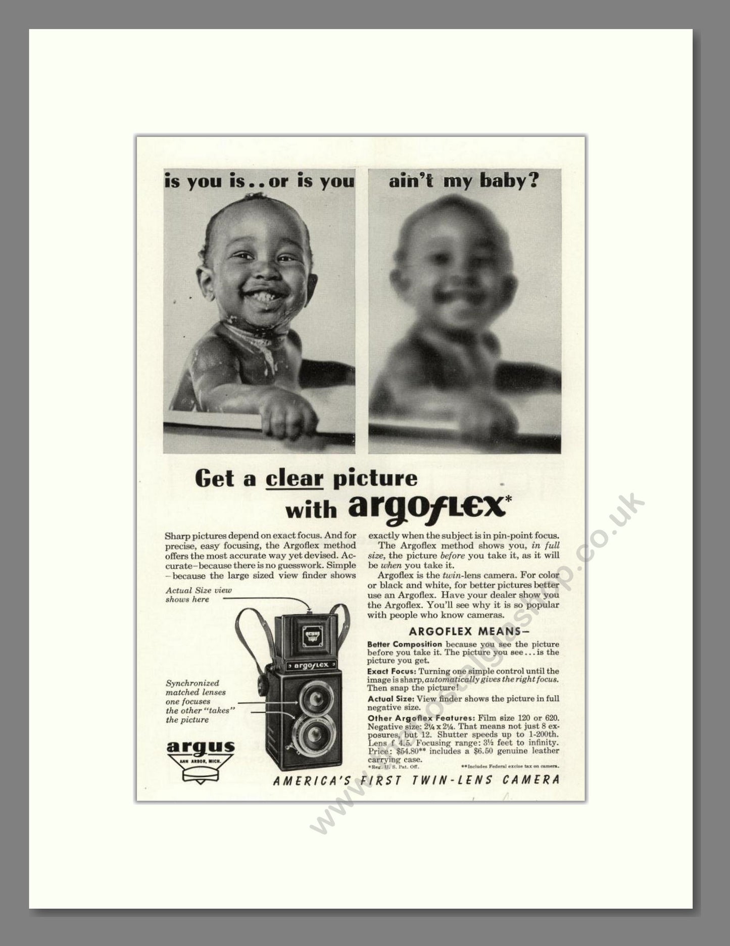 Argus - Argoflex. Vintage Advert 1946 (ref AD68129)