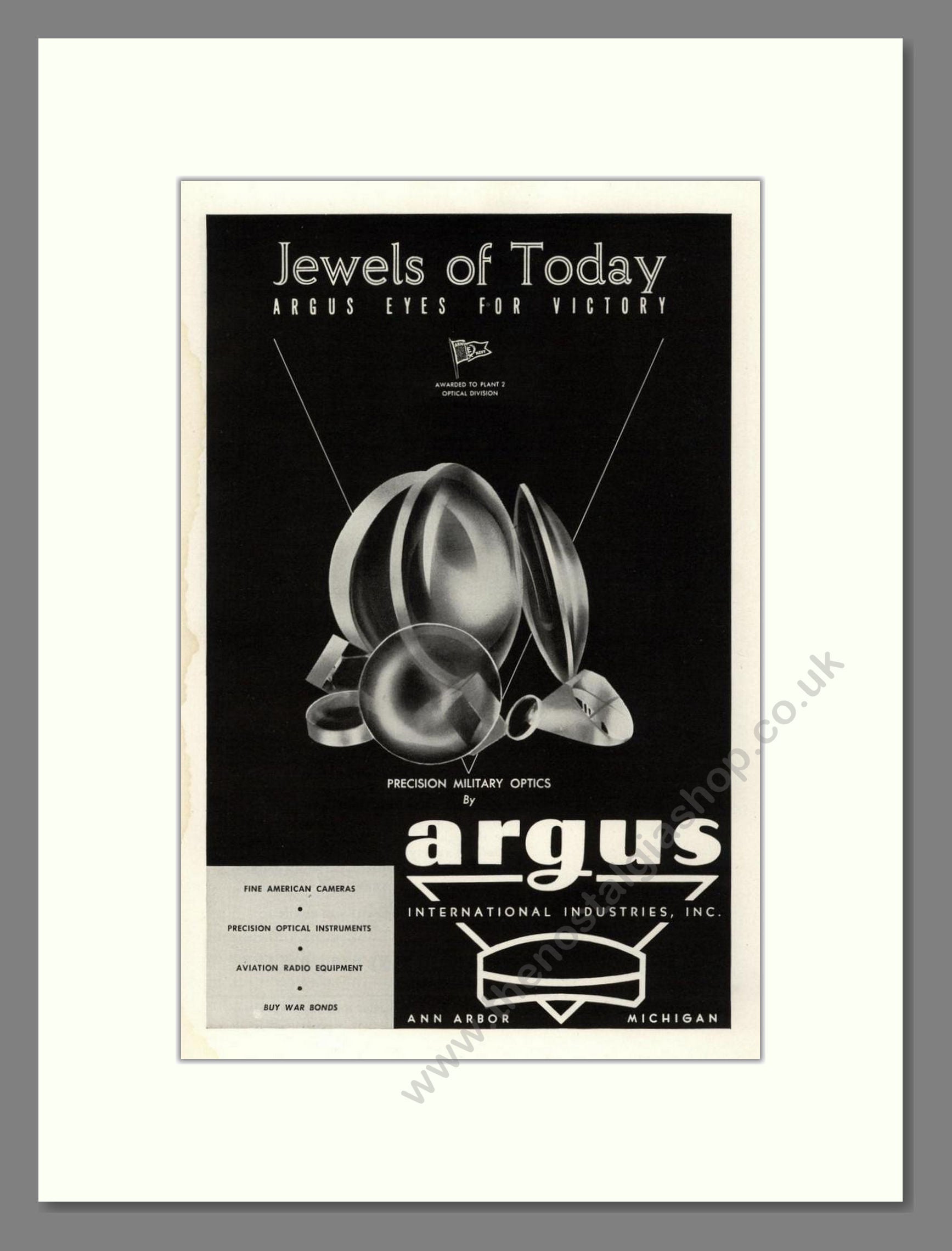 Argus - Jewels Of Today. Vintage Advert 1944 (ref AD68136)