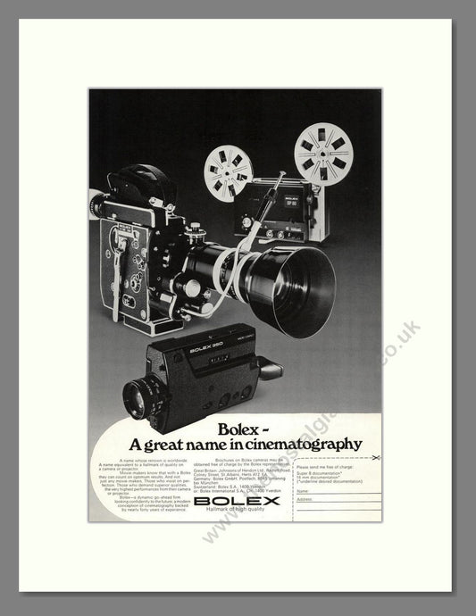 Bolex - Cinema Cameras. Vintage Advert 1974 (ref AD68137)