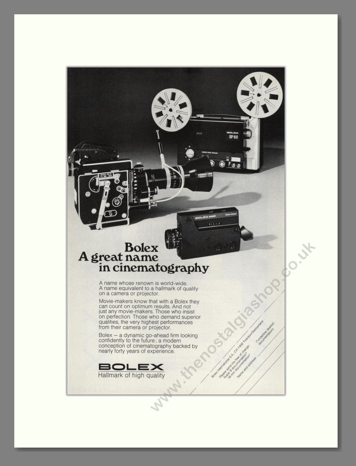 Bolex - Cinema Cameras. Vintage Advert 1973 (ref AD68138)
