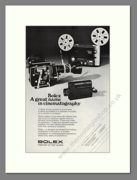 Bolex - Cinema Cameras. Vintage Advert 1973 (ref AD68138)