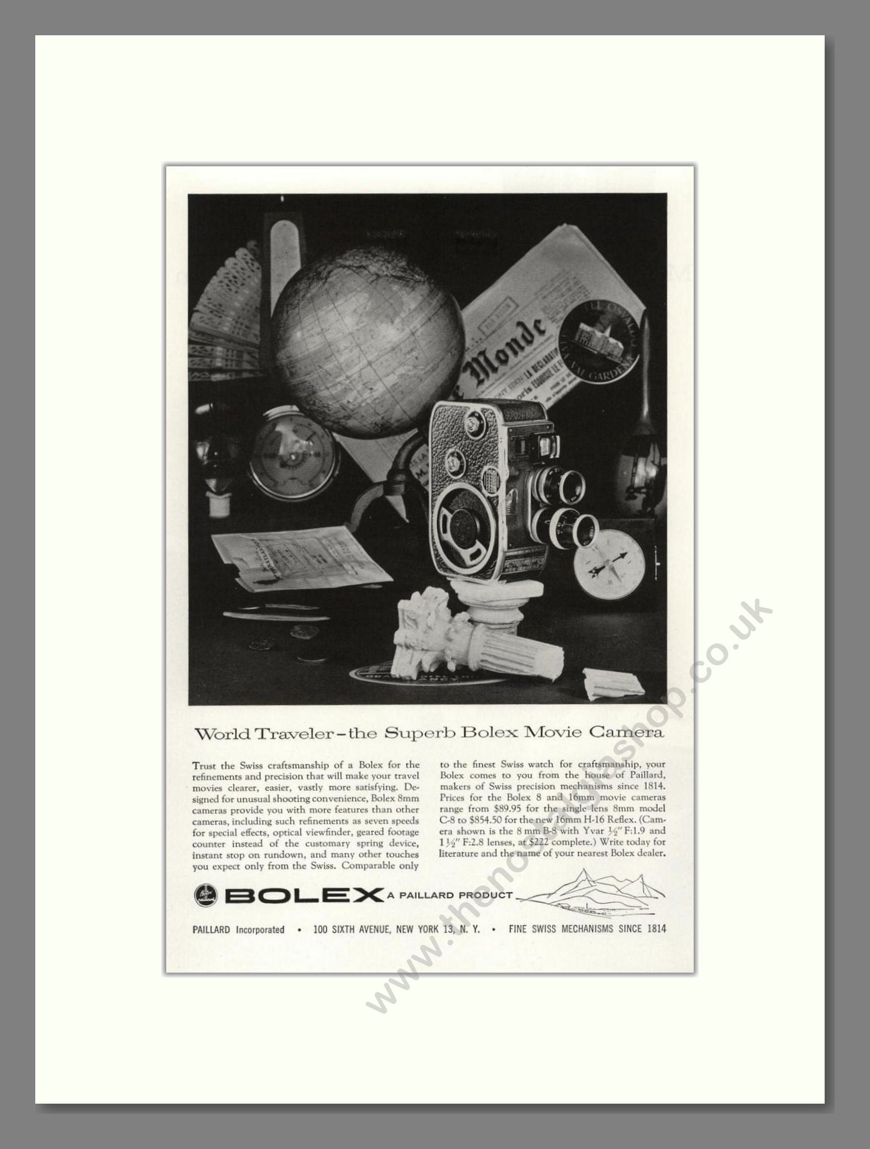 Bolex - Movie Camera. Vintage Advert 1957 (ref AD68141)