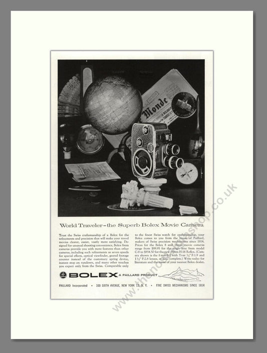 Bolex - Movie Camera. Vintage Advert 1957 (ref AD68141)