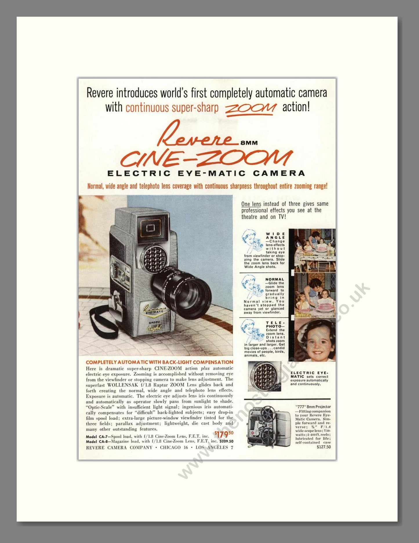 Revere - Eye-Matic. Vintage Advert 1959 (ref AD68143)