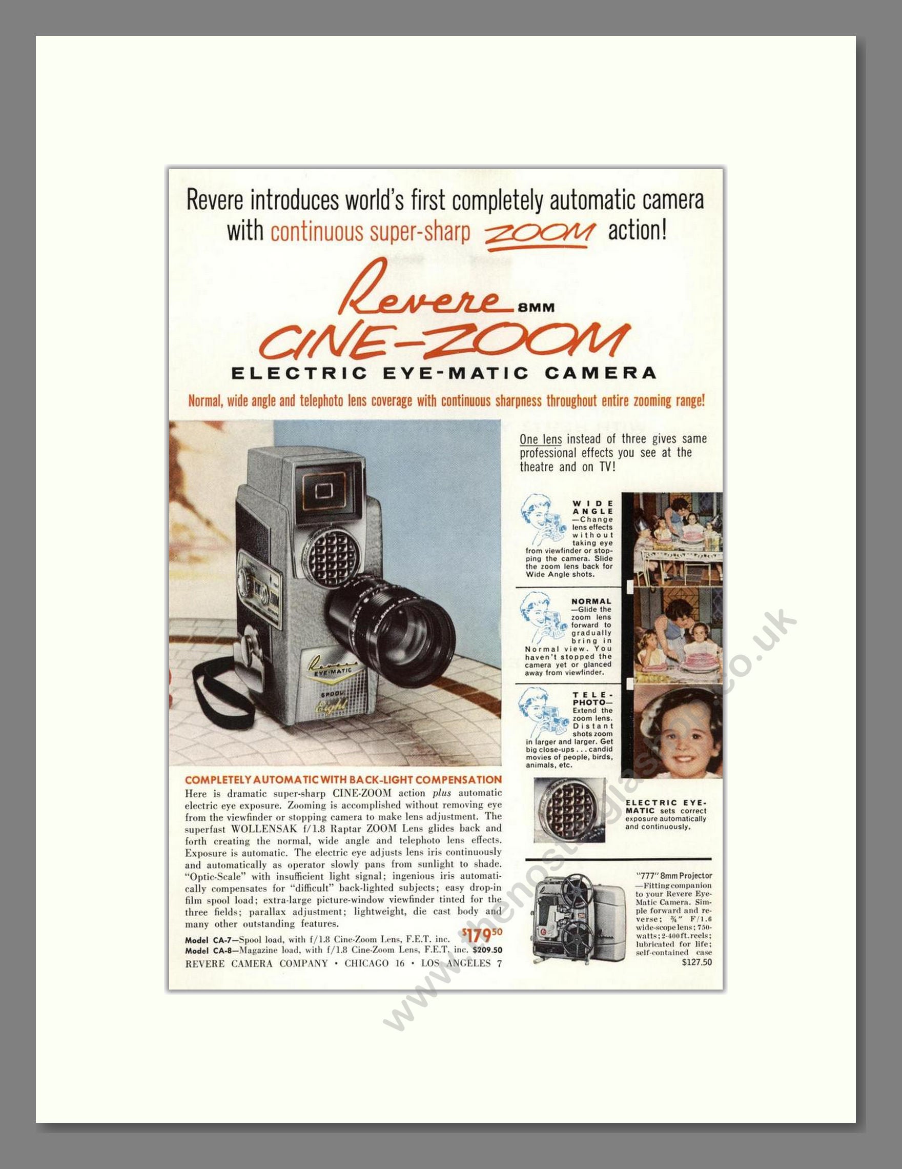 Revere - Eye-Matic. Vintage Advert 1959 (ref AD68143)