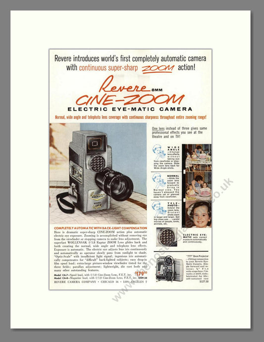 Revere - Eye-Matic. Vintage Advert 1959 (ref AD68143)