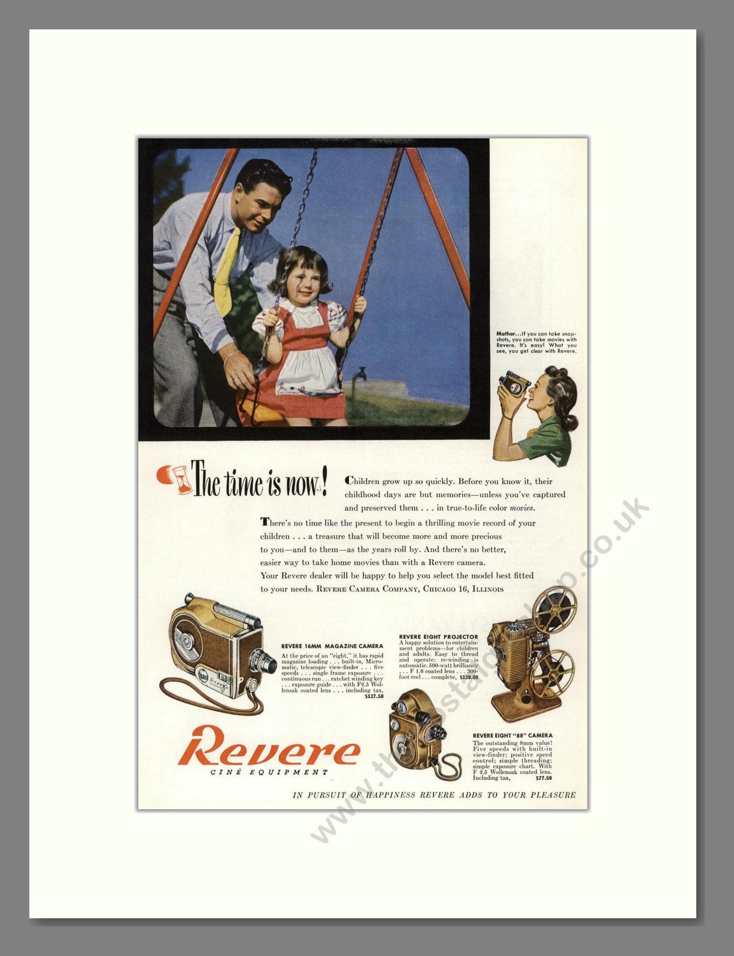 Revere - Cine Equipment. Vintage Advert 1948 (ref AD68146)