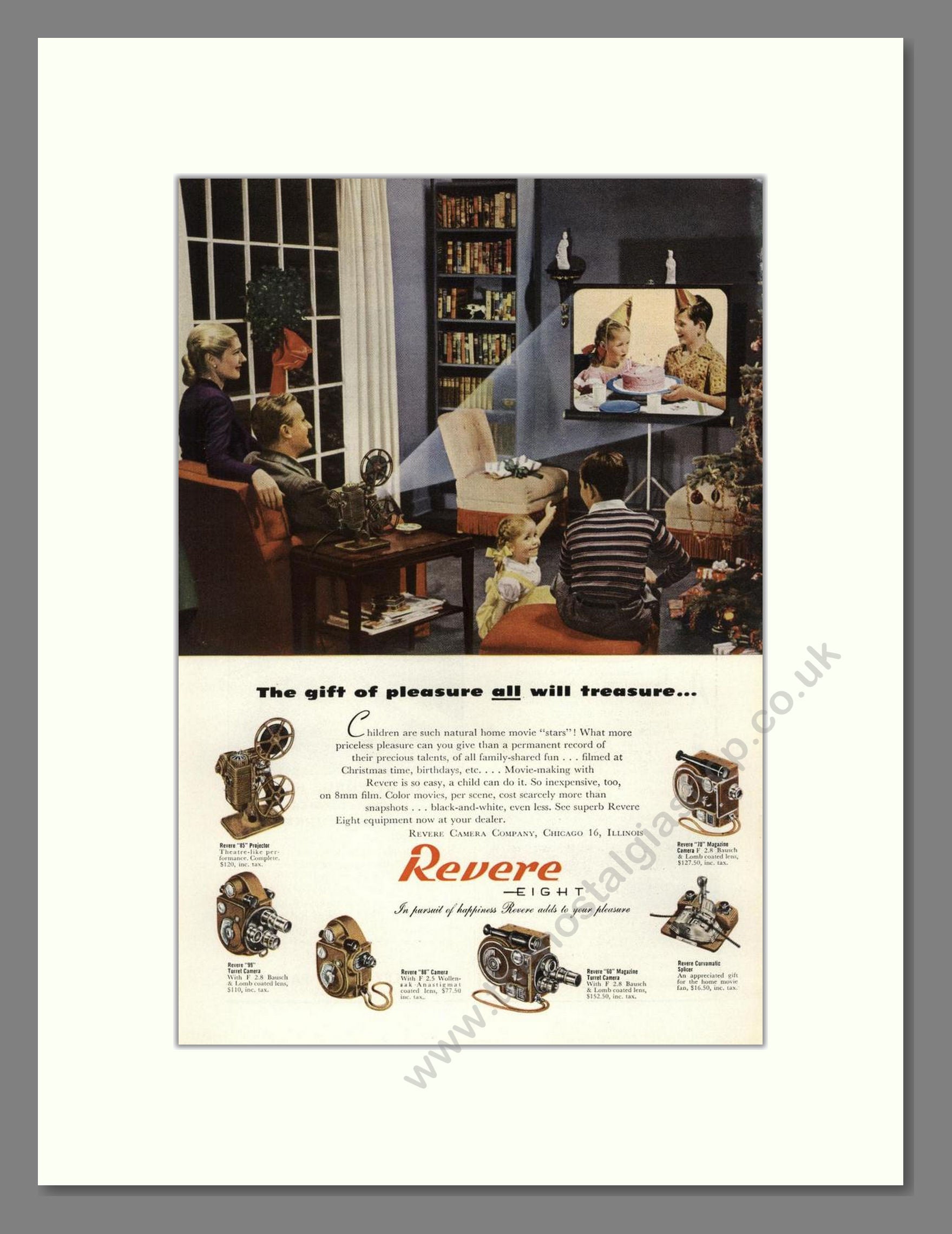 Revere - 8mm Cine Equipment. Vintage Advert 1947 (ref AD68147)