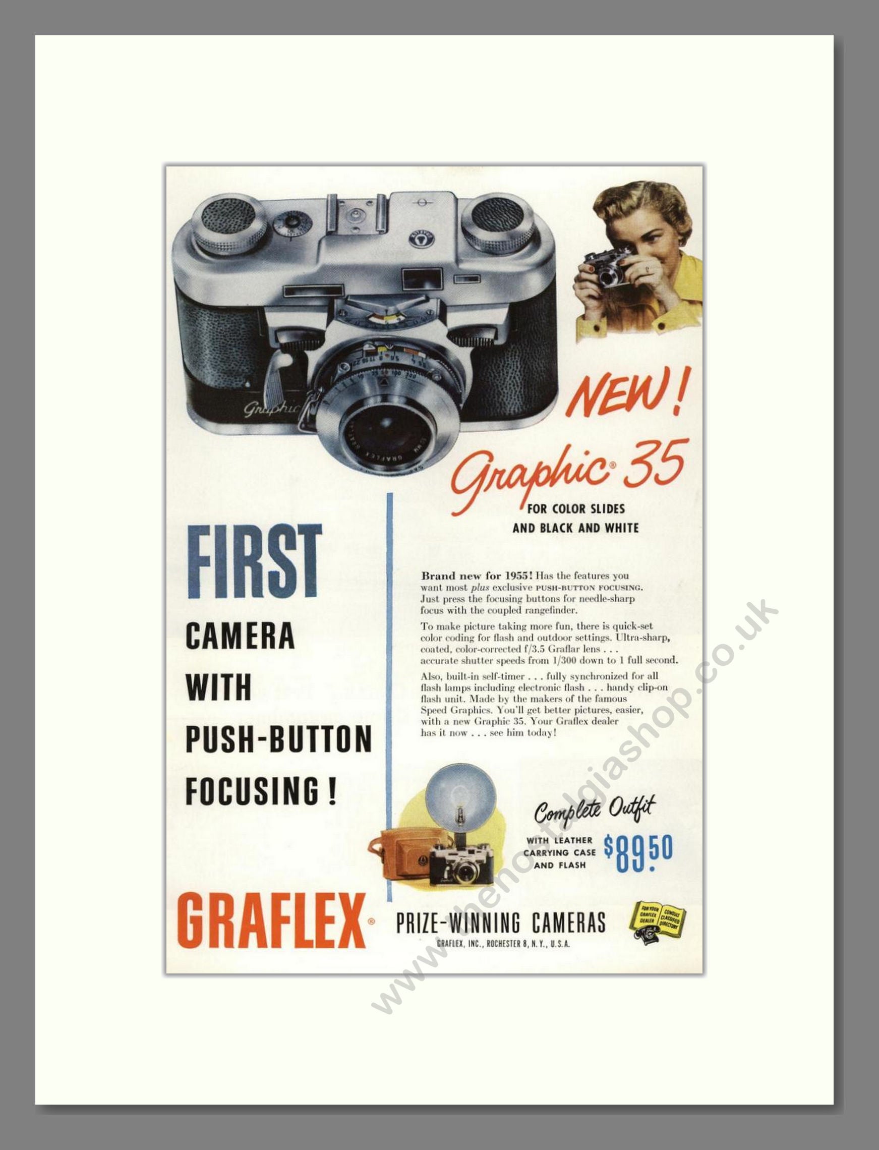 Graflex - Graphic 35. Vintage Advert 1955 (ref AD68150)