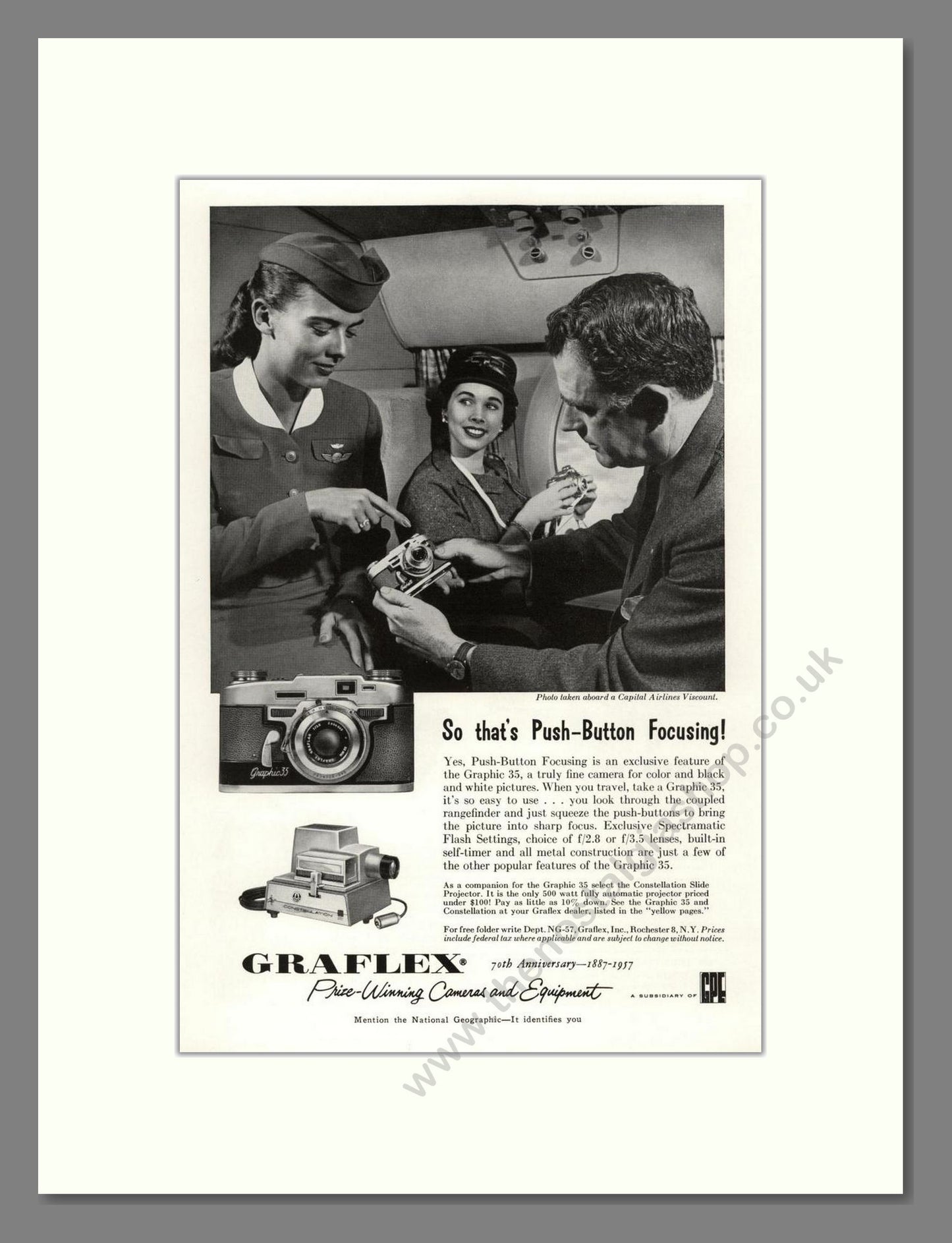 Graflex - Graphic 35. Vintage Advert 1957 (ref AD68152)