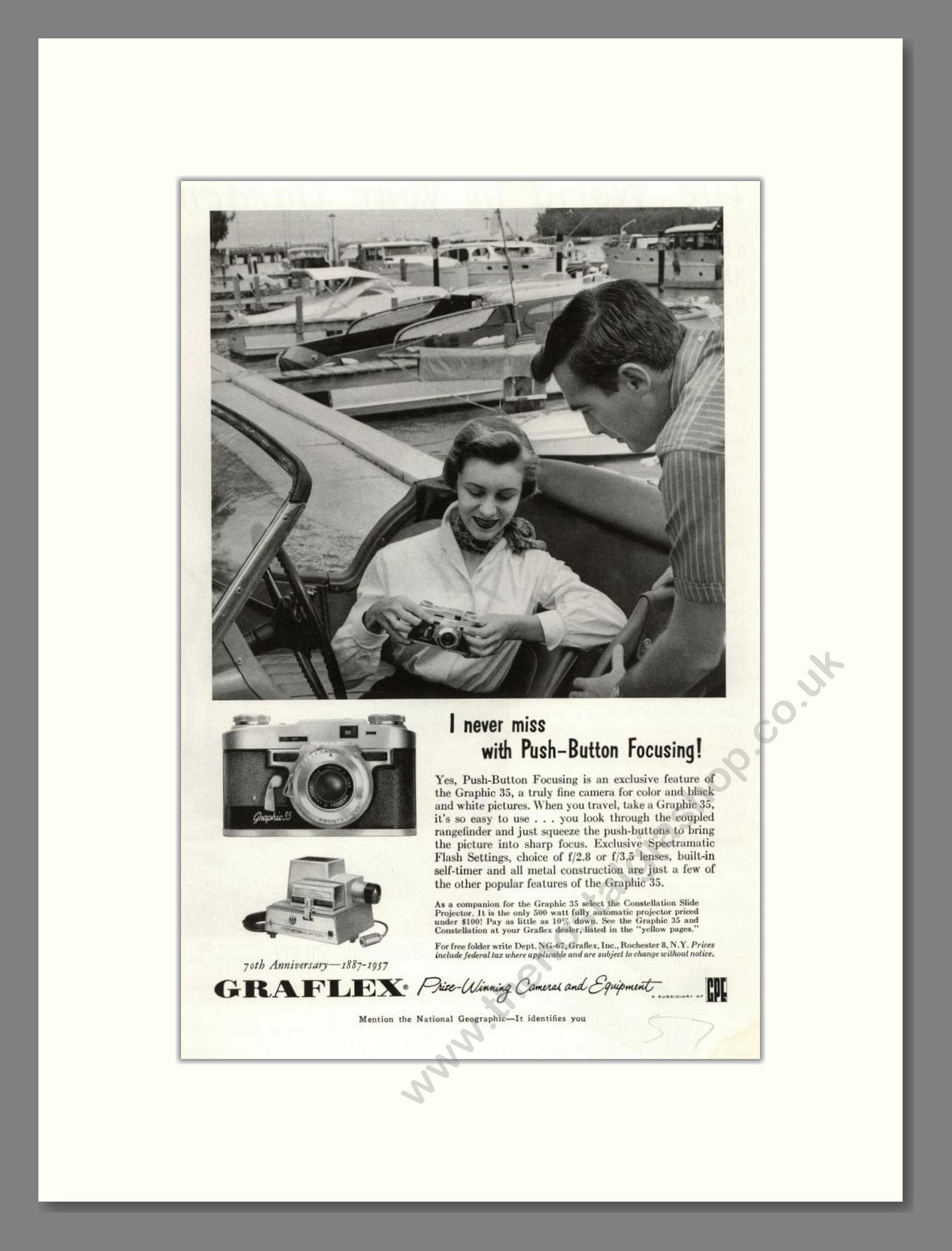 Graflex - Graphic 35. Vintage Advert 1957 (ref AD68155)