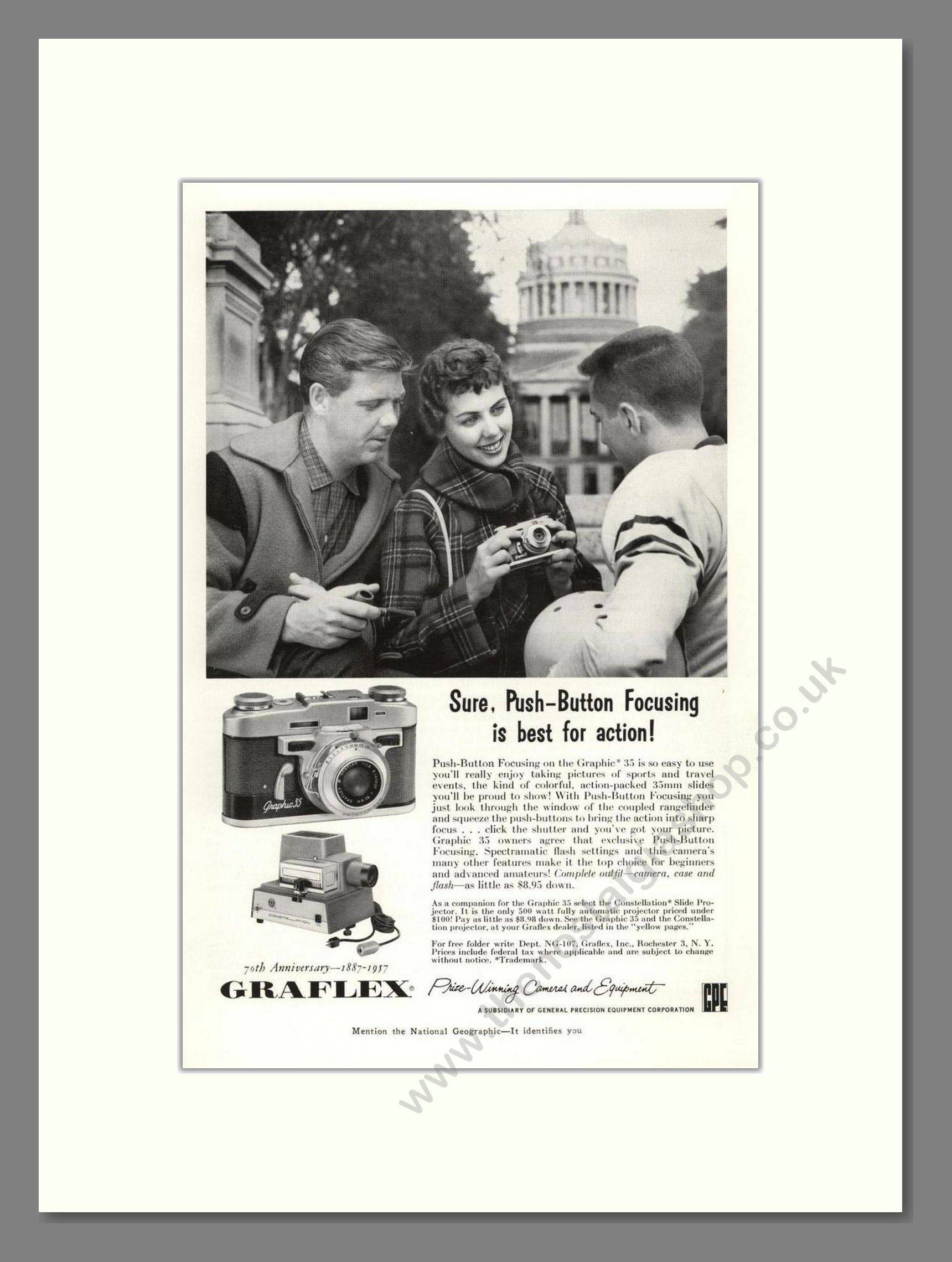 Graflex - Graphic 35. Vintage Advert 1957 (ref AD68158)