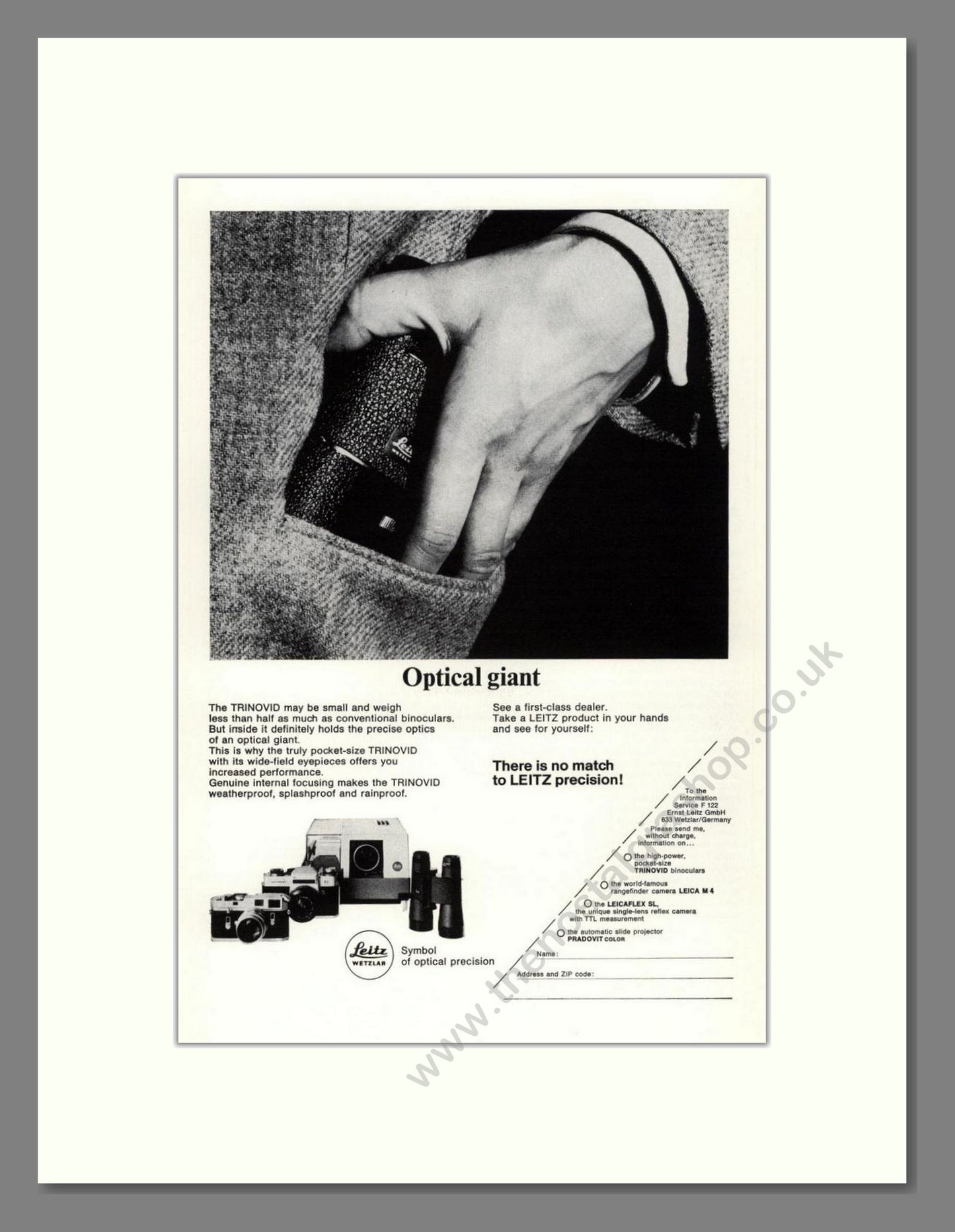 Leica - Optical Giant. Vintage Advert 1969 (ref AD68173)