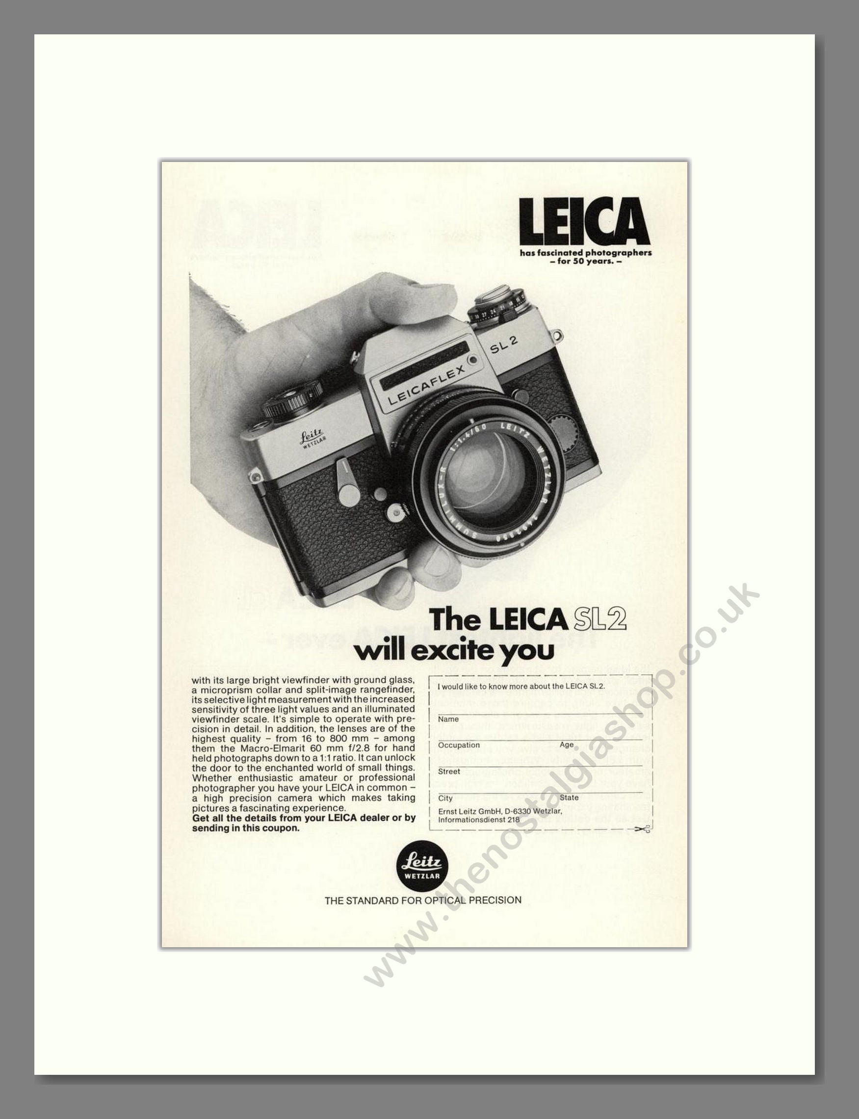 Leica - Leicaflex SL2. Vintage Advert 1975 (ref AD68174)