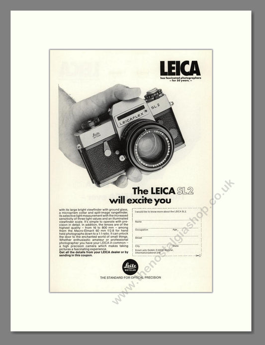 Leica - Leicaflex SL2. Vintage Advert 1975 (ref AD68174)