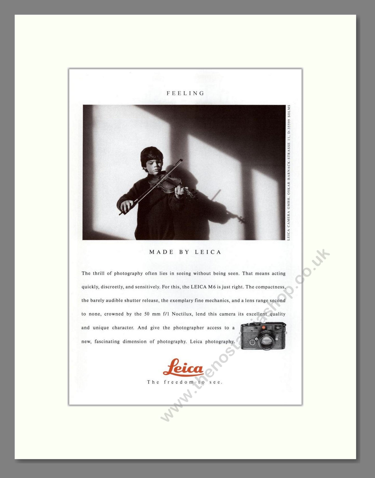 Leica - M6. Vintage Advert 1993 (ref AD68185)