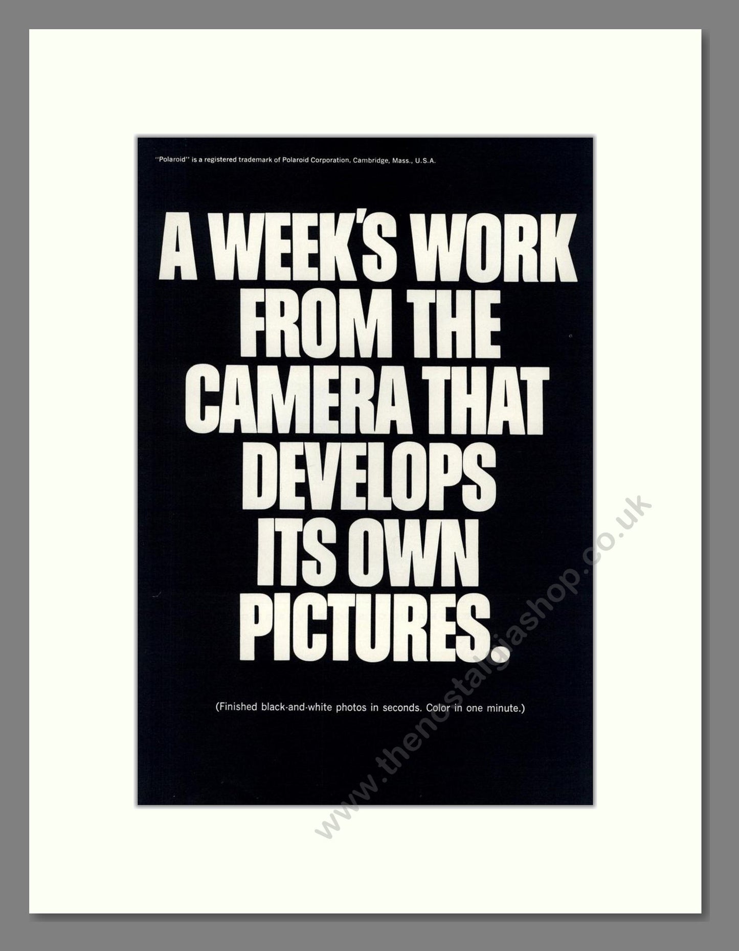Polaroid - Instant Camera Double Advert. Vintage Advert 1969 (ref AD68201)