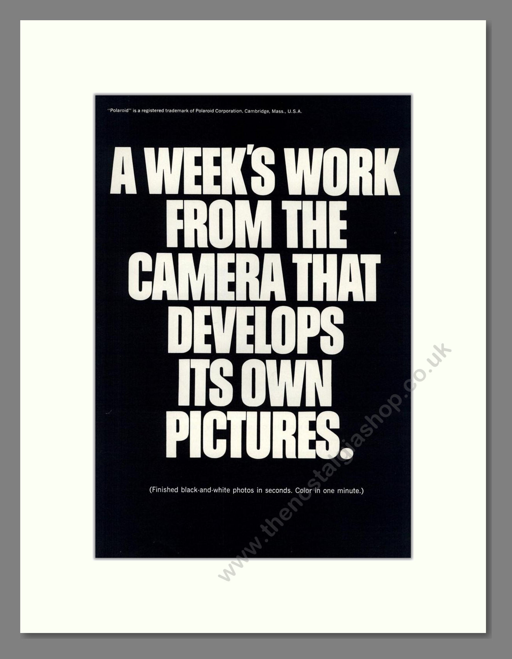 Polaroid - Instant Camera Double Advert. Vintage Advert 1969 (ref AD68201)