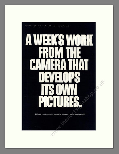 Polaroid - Instant Camera Double Advert. Vintage Advert 1969 (ref AD68201)